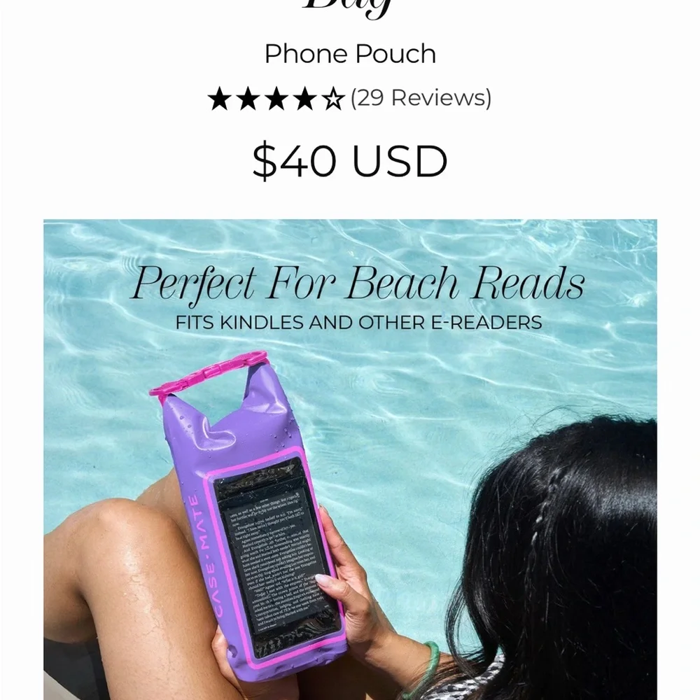 SALE! Closet purge! NEW Case-Mate Waterproof Phone/Storage Bag